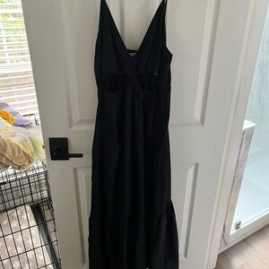 Black Abercrombie & Fitch midi dress with front cut outs